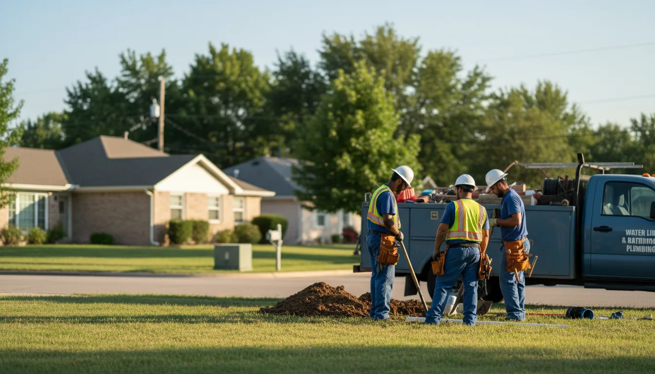 Residential water line and bathroom plumbing service in Lowell, NC